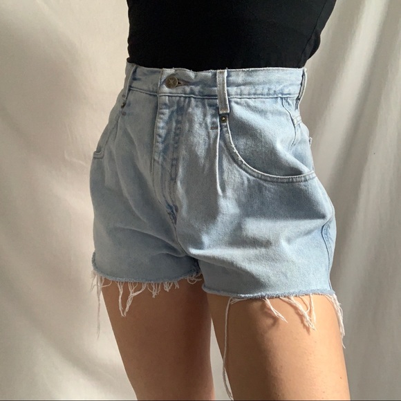 Vintage Pants - Vintage Distressed Cutoff Denim Mom Shorts